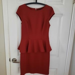 Massimo Red Peplum cocktail dress medium